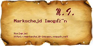 Markschejd Imogén névjegykártya